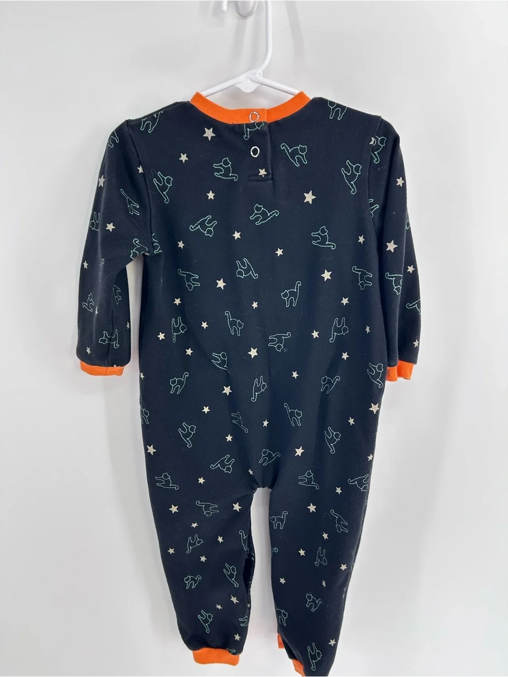 Vintage Halloween Black Cat Romper - Size 3T